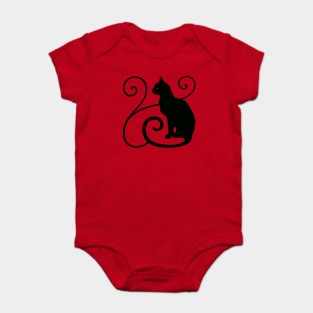 Black Cat - Witch Black Magic Cat Gothic Cat Design Baby Bodysuit